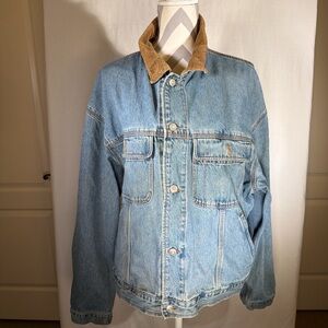 Banana Republic Blue Denim Jacket with Tan Collar